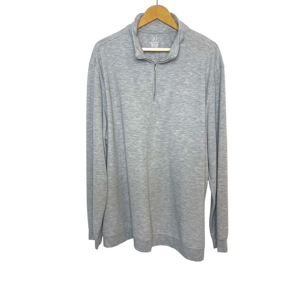 George‎ 1/4 Zip Men's Gray Pullover Size 3XL